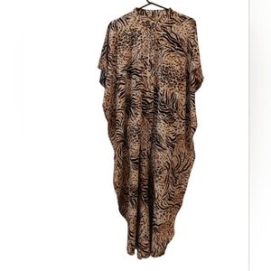 Animal Print Kaftan Dress One Size
